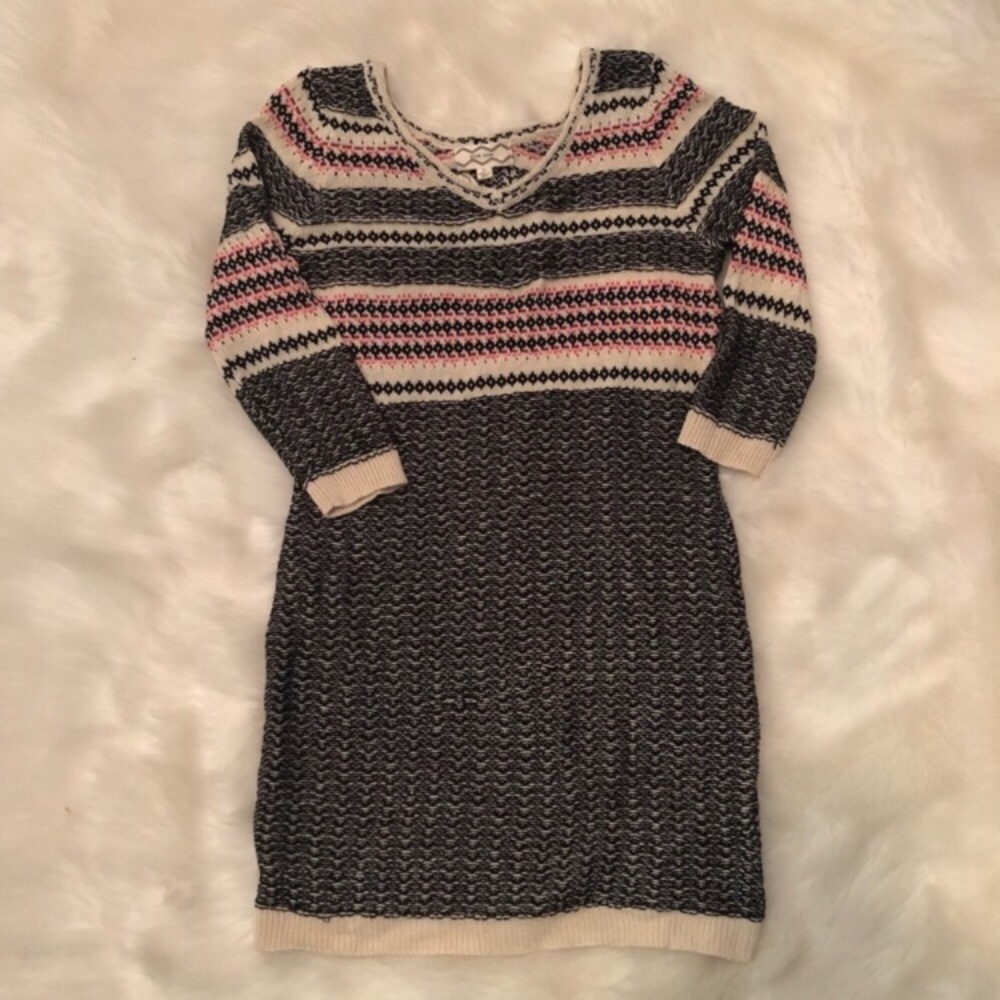 Pink Rose Sweater Tunic Dress
